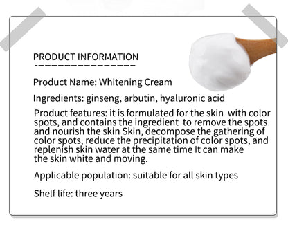 Verjüngende Whitening Spot Cream Cosmetics OEM ODM Factory