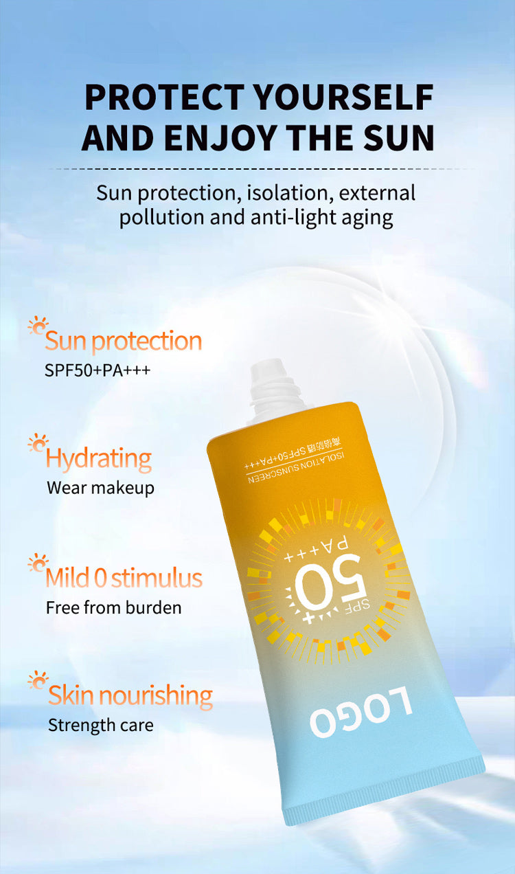 Isolations-Sonnenschutzmittel, Anti-UV-Ultraviolett, 50-facher Lichtschutzfaktor +++, nationales Make-up-Sonderzertifikat, vier Jahreszeiten, kundenspezifische Verarbeitung von Sonnenschutzmitteln