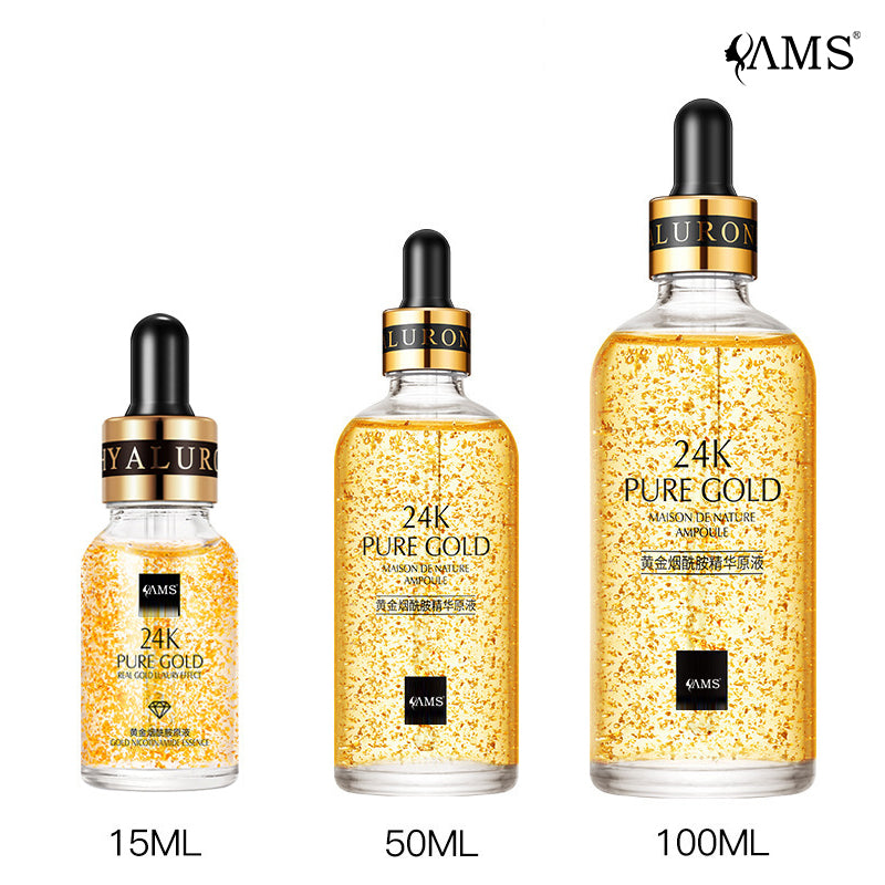 Fabbrica dell'OEM dei cosmetici liquidi dell'essenza della niacinamide dell'oro 24k