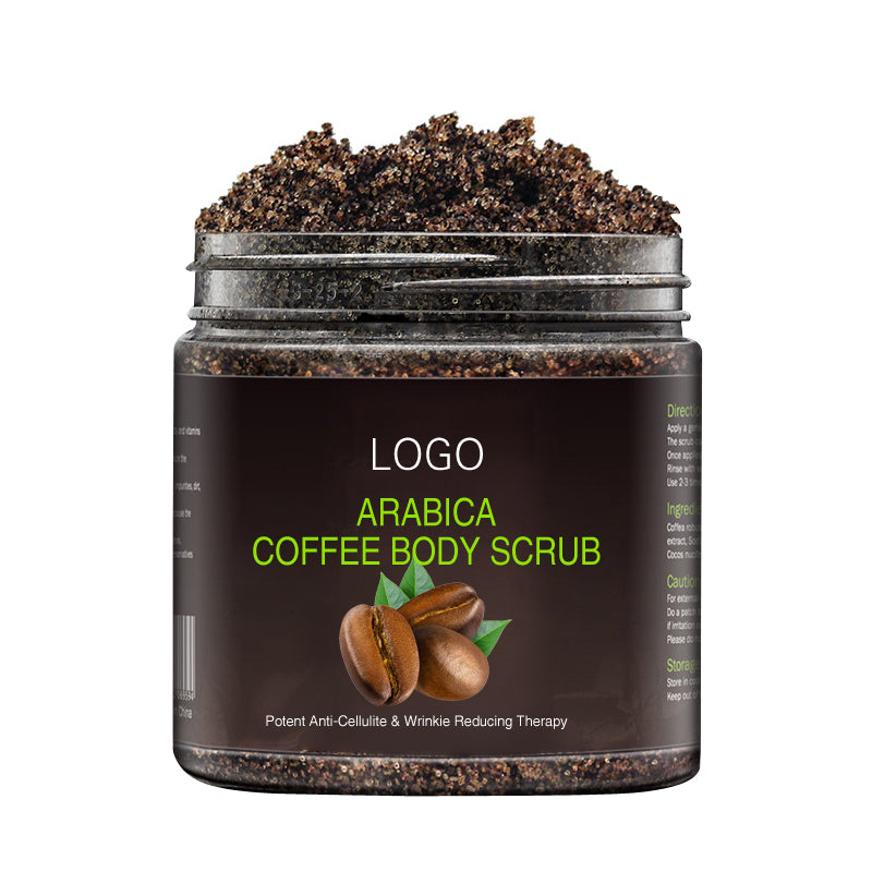 Organic coffee whitening body scrub brand cooperation custom factory