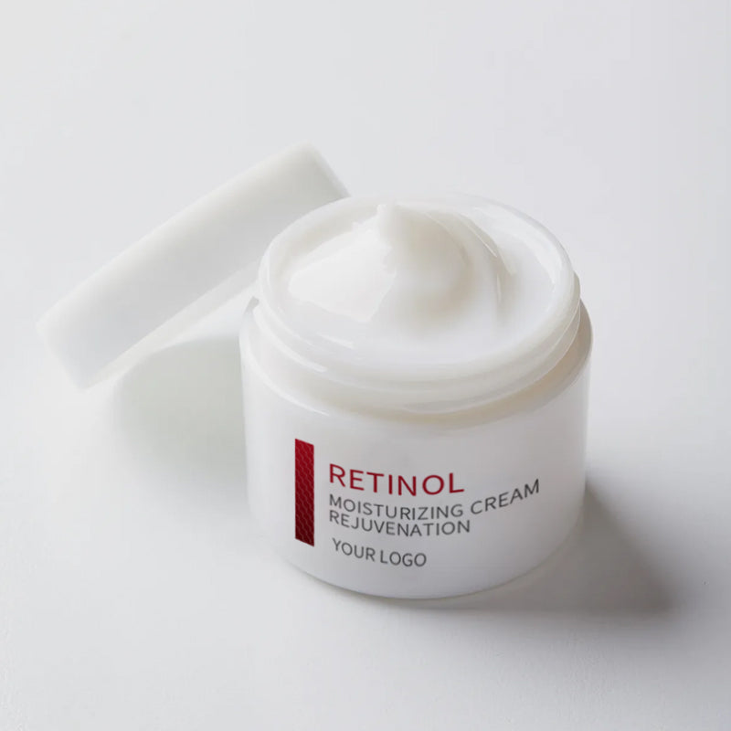 Elaborazione e produzione in fabbrica di cosmetici per la cura della pelle con crema riparatrice al retinolo ad alta efficienza