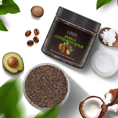 Organic coffee whitening body scrub brand cooperation custom factory