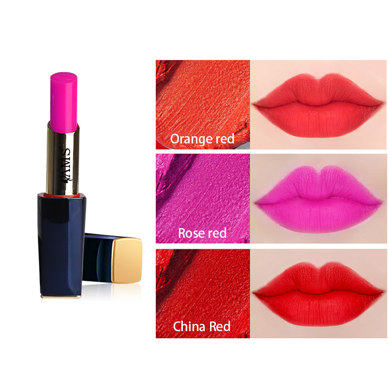 Usine de rouge à lèvres à trois couleurs dégradé mat OEM traitant des produits de soins de la peau de maquillage de beauté